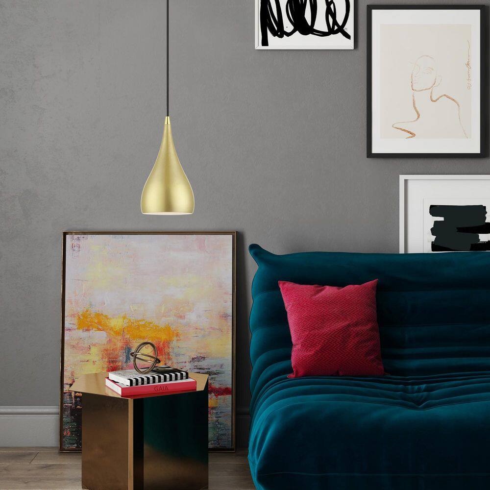 Soft Gold and Polished Brass Mini Pendant Light