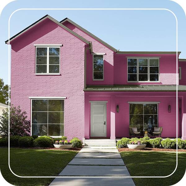 BEHR ULTRA 5 gal. #100B-7 Hot Pink Flat Exterior Paint & Primer