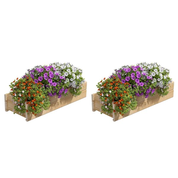 Greenes Fence 32 in. x 11 in. x 7 in. Cedar Wood Planter Box with Rail Mount Brackets (2-Pack)
