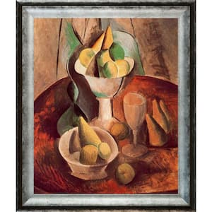 Fruit in a Vase by Pablo Picasso Athenian Distressed Silver Framed Oil Painting Art Print 25 in. x 29 in.
