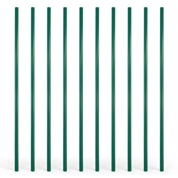 Fencer Wire Green Galvanized 2-3/8 in. x 2-3/8 in. x 8 ft. Steel Corner Chain Link Fence Terminal Post (10-Pack)