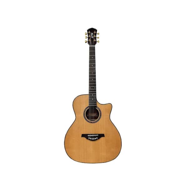 Unbranded 41 in. x 15.7 in. Brown Spruce Top Single Folk Guitar SGA41-C by Wooden Wall Art