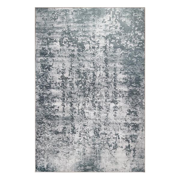 SUPERIOR Orla Cool Gray 5 ft. 7 in. x 8 ft. 9 in. Modern Abstract Area Rug