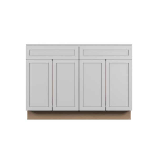 Westport Shaker 48 in. W x 34.5 in. H x 24 in. D in Painted White Plywood Assembled Sink Base Cabinet