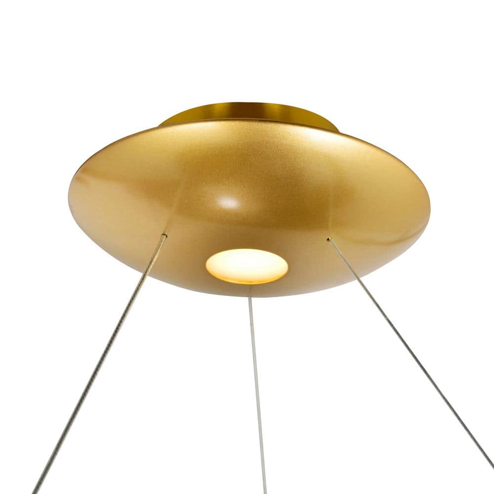 Deux Lunes 37-Inch Black and Brass LED Chandelier