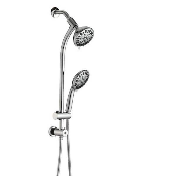 Miscool Ceria Single Handle 7-Spray Shower Faucet 1.8 GPM, Fixed and Handheld Shower Head in Chrome (Without Valve)