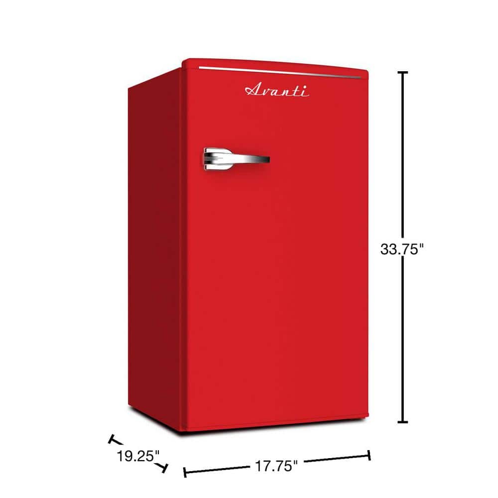 Retro Red Compact Mini Refrigerator with Glass Shelves, 3.1 Cu. Ft.