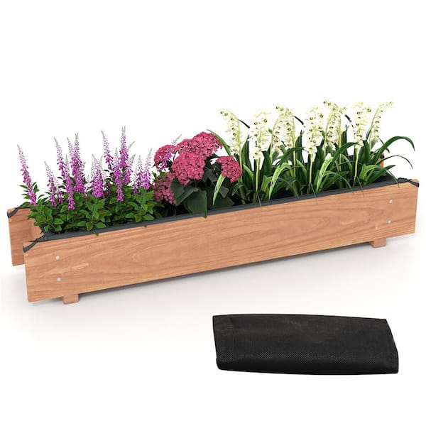 36 in. Rectangular Wooden Flower Planter Box Garden Yard Decorative Window Box