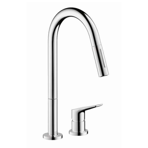 Hansgrohe Axor Citterio M Single-Handle Pull-Down Sprayer Kitchen Faucet in Chrome