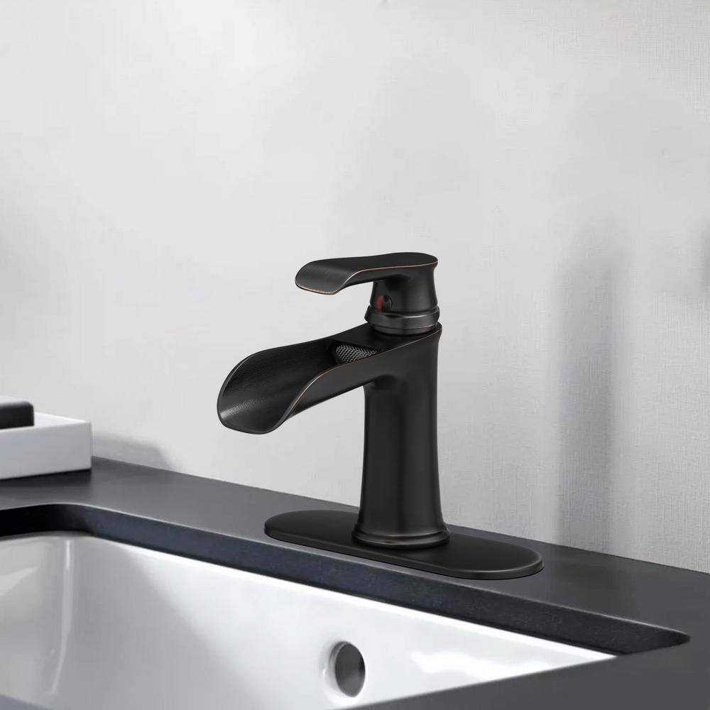 Single Handle Single Hole Bathroom Faucet with Deckplate Drain Included in Oil Rubbed Bronze price history on PriceWatchPro