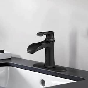 Single Handle Single Hole Bathroom Faucet with Deckplate Drain Included in Oil Rubbed Bronze