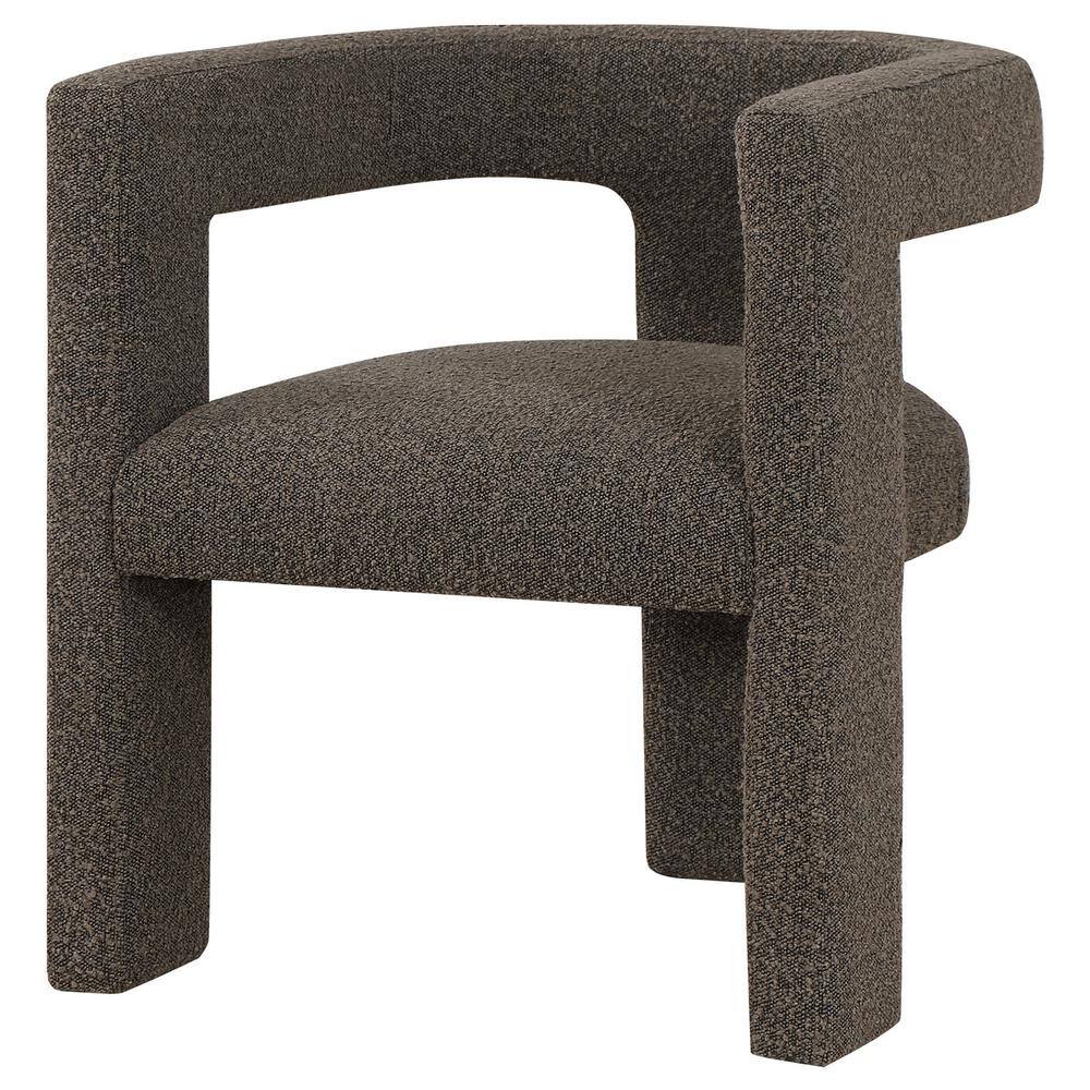 Chocolate Brown Bouclé Upholstered Modern Accent Chair