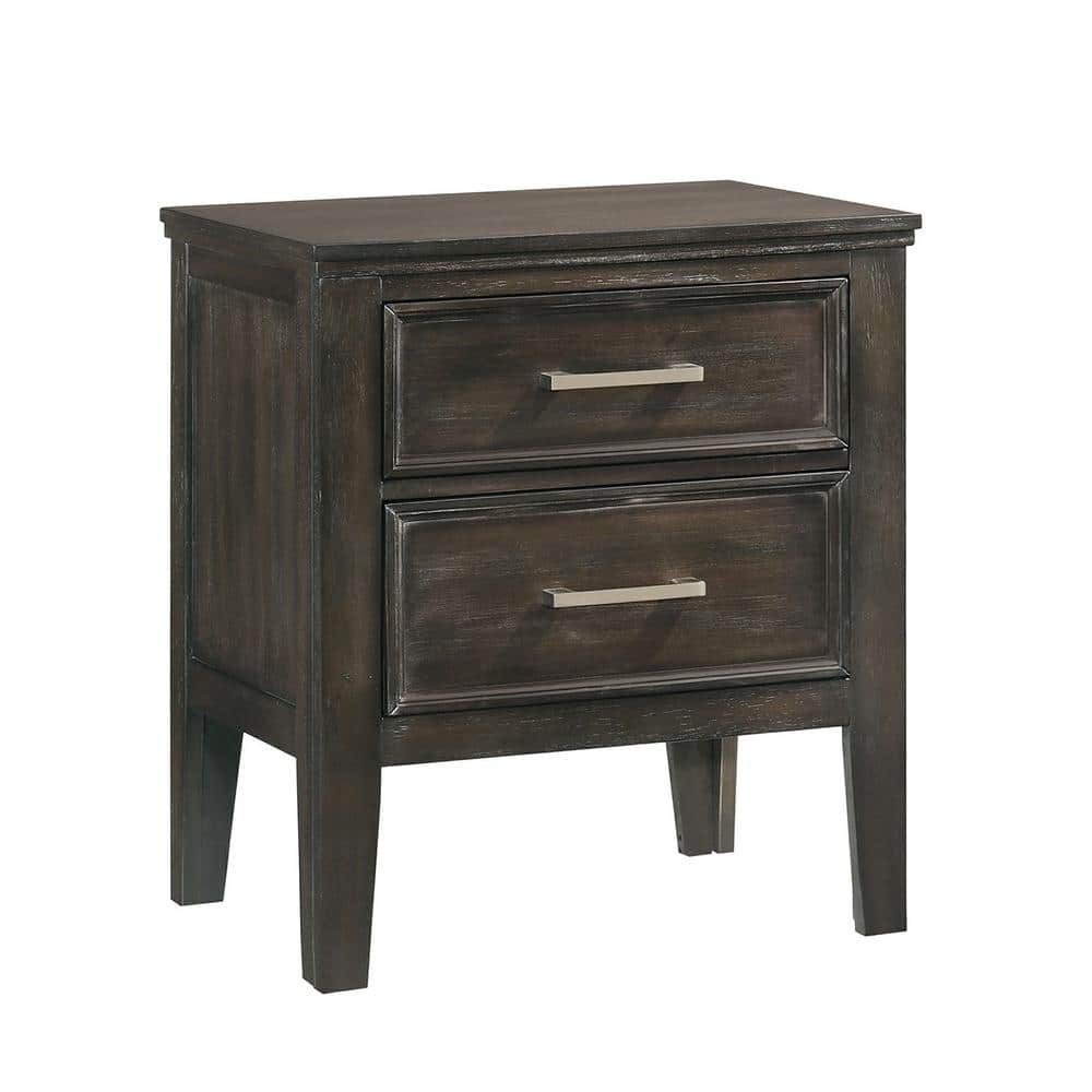Nutmeg Brown Wood Transitional 2-Drawer Nightstand