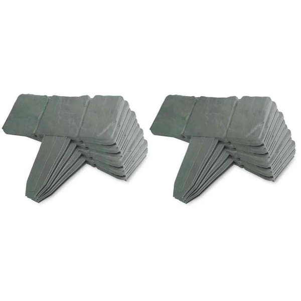16 ft. L x 9 in. H Plastic Cobbled Stone Garden Lawn Edging 20-Piece Set for Flower Beds and Walkways in Green