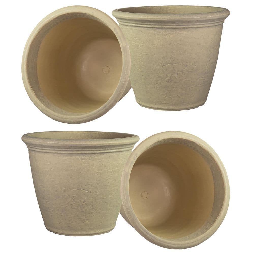 Anjelica 14 Gal. Dual-Wall Beige Indoor/Outdoor Resin Planter (20 in. L x 20 in. W x 16 in. H) 4-Pack price history on PriceWatchPro