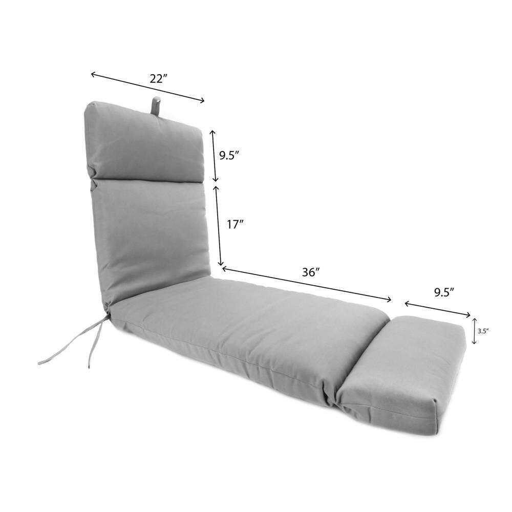 Forest Green UV-Protected Outdoor Chaise Lounge Cushion with Ties
