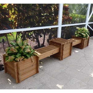 Contessa 138 in. x 20 in. Wood Bench Planter