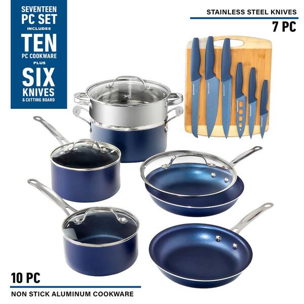 Granite Stone Diamond™ Blue Non-Stick Aluminum Cookware Set, 5 pc - Pick 'n  Save
