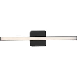 Phase 4 Collection 24 in. Matte Black Medium Modern Integrated 3CCT Integrated 1-Light LED Linear Vanity Light