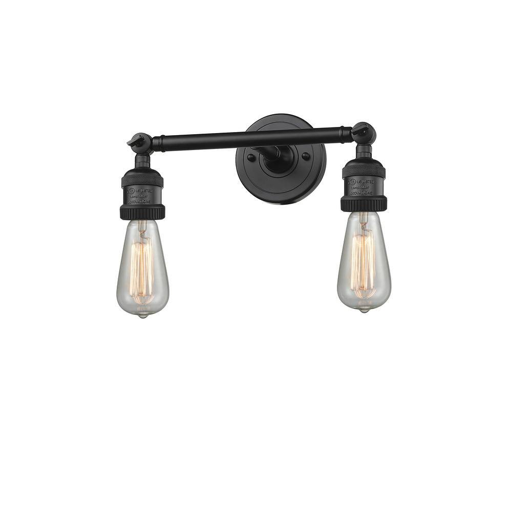 Bare Bulb 11 in. 2 Light Matte Black Vanity Light price history on PriceWatchPro