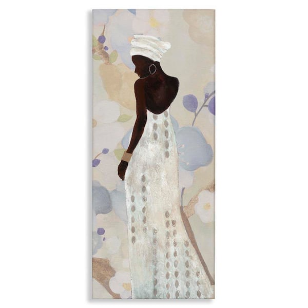Stupell Industries Chic Natural Hues Woman by Janet Tava Unframed People Graphic Art Print 48 in. x 20 in.