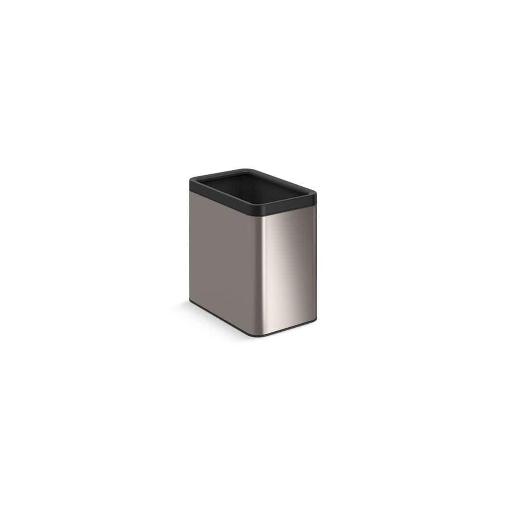 25-Liter Stainless Steel Open-Top Trash Can with Brushed Finish