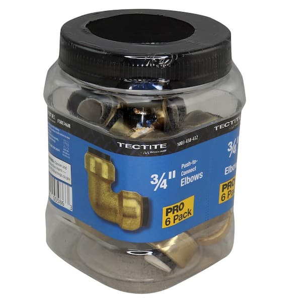 3/4 in. Brass Push-To-Connect 90-Degree Elbow Pro Pack (6-Pack)