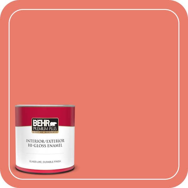BEHR PREMIUM PLUS 1 qt. #180B-5 Cool Lava Hi-Gloss Enamel Interior/Exterior Paint & Primer