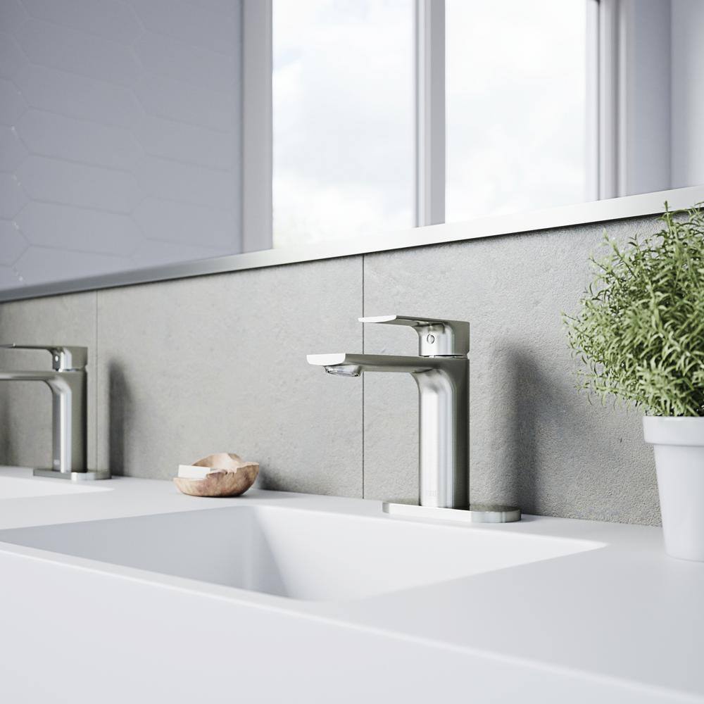 Brushed Nickel Modern Bathroom Faucet Deck Plate
