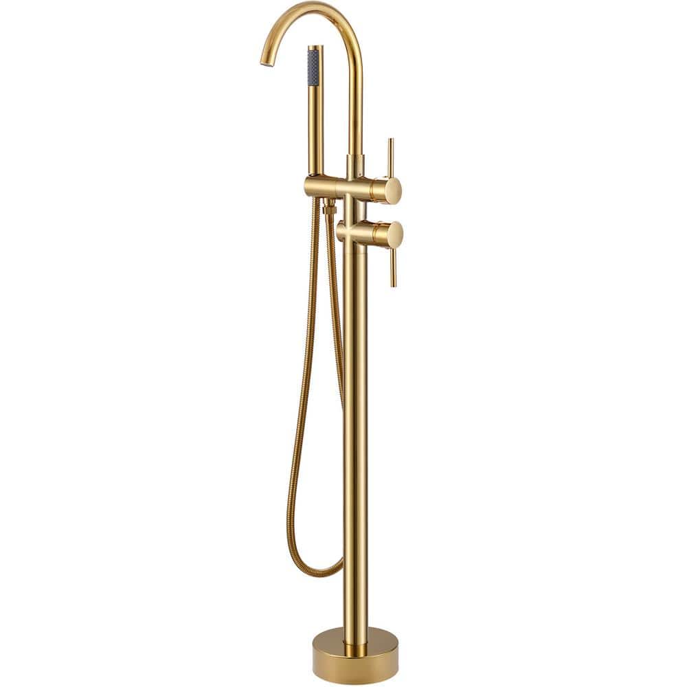 Single-Handle Freestanding Floor Mount Roman Tub Faucet Bathtub Filler with