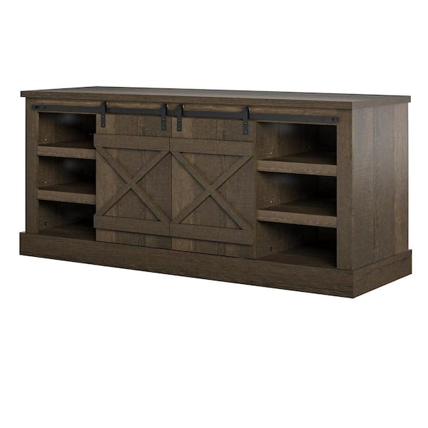 Ameriwood Home Bayshore Heights 60 in. Brown Oak TV Stand Fits