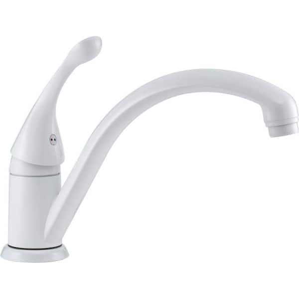 Delta Collins Lever Single-Handle Standard Kitchen Faucet in White