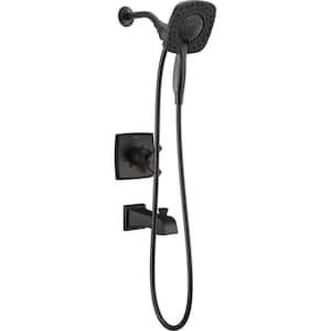 Ashlyn In2ition 1-Handle Wall Mount Tub and Shower Faucet Trim Kit in Matte Black (Valve not Included)