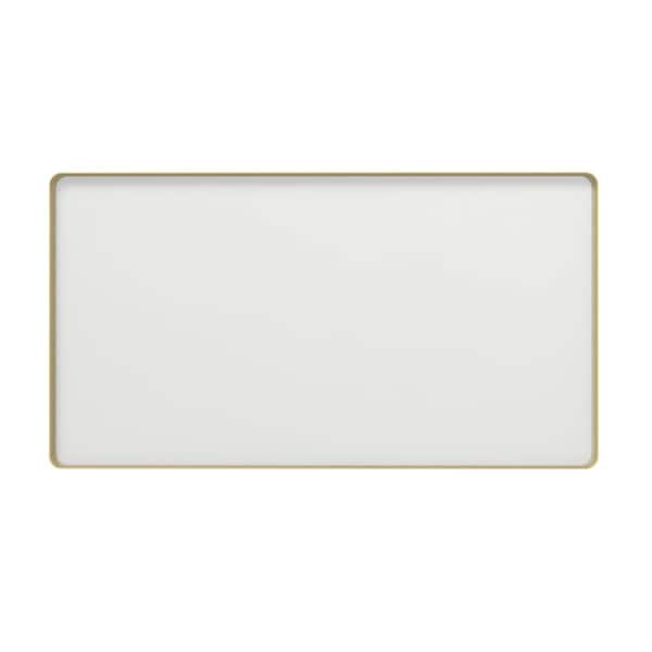 52 in. W x 30 in. H Rectangular Waterproof and Lightweight Backboard Wall Mount Bathroom Makeup Mirror in Gold