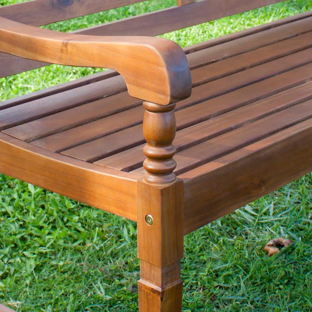 Nantucket Natural Acacia Wood Garden Bench