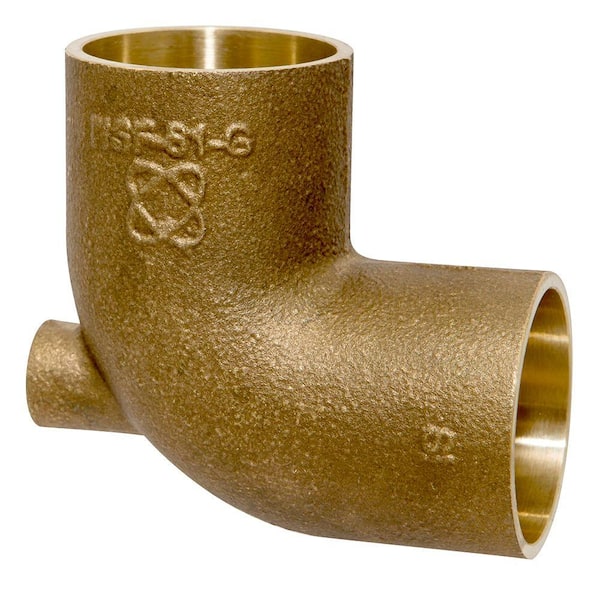 Everbilt 3/4 in. x 1/8 in. x 3/4 in. Forged Bronze Lead-Free Cup x FIP x Cup Baseboard Tee Fitting