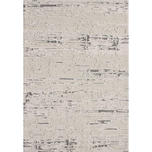 Dynamic Rugs Trono 8 ft. X 10 ft. Ivory/Silver Abstract Indoor/Outdoor