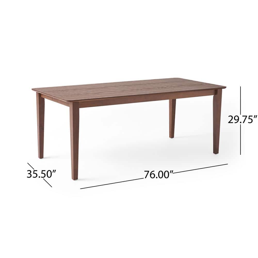 Farmhouse Charm Walnut Finish 8-Seater Square Dining Table