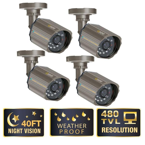 Q-SEE 420 TVL CCD Bullet Shaped Surveillance Cameras - (4 Pack)-DISCONTINUED