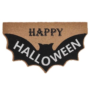 Bat Multicolor 18 in. x 30 in. Coir Halloween Outdoor Doormat