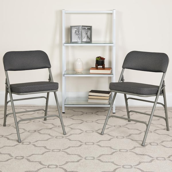 Carnegy Avenue Gray Hercules Series Metal Folding Chairs