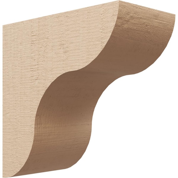 Ekena Millwork 7-in. x 14-in. x 14-in. Series 1 Classic Carmel Rough Cedar Woodgrain Timberthane Polyurethane Corbel, Primed Tan
