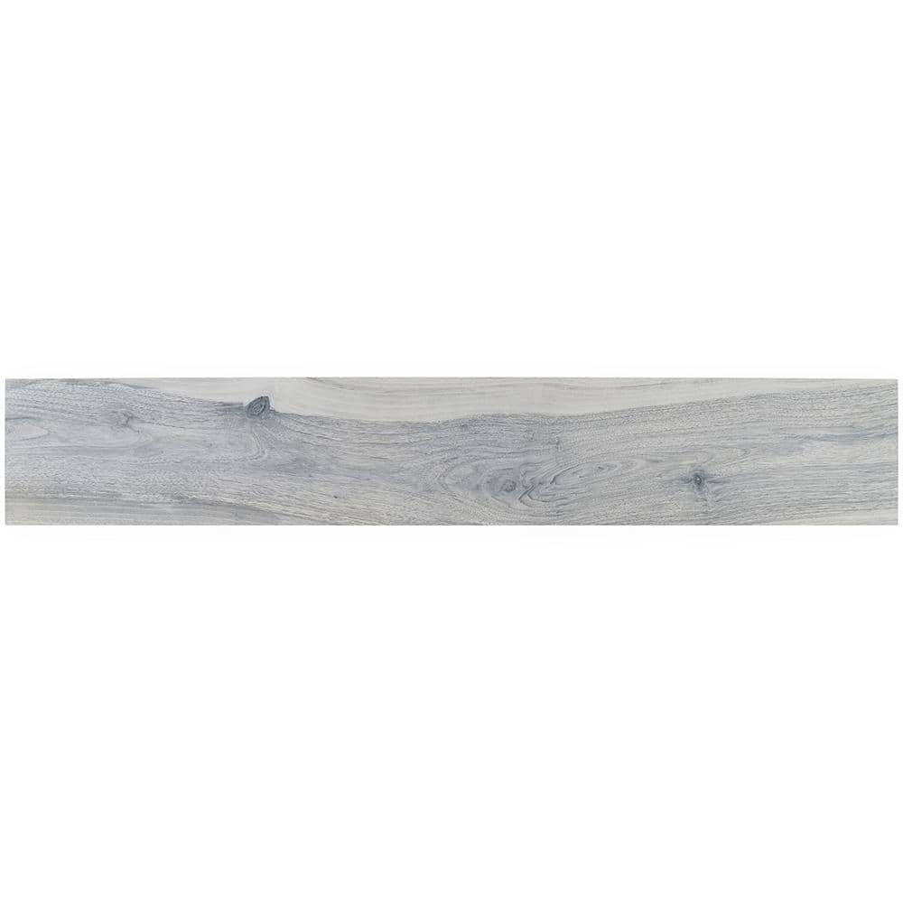 Gray Polished Porcelain Wood Look Floor and Wall Tile