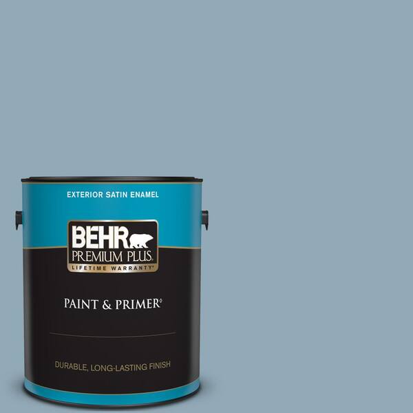 BEHR PREMIUM PLUS 1 gal. #PPU14-09 Windsurf Satin Enamel Exterior Paint & Primer