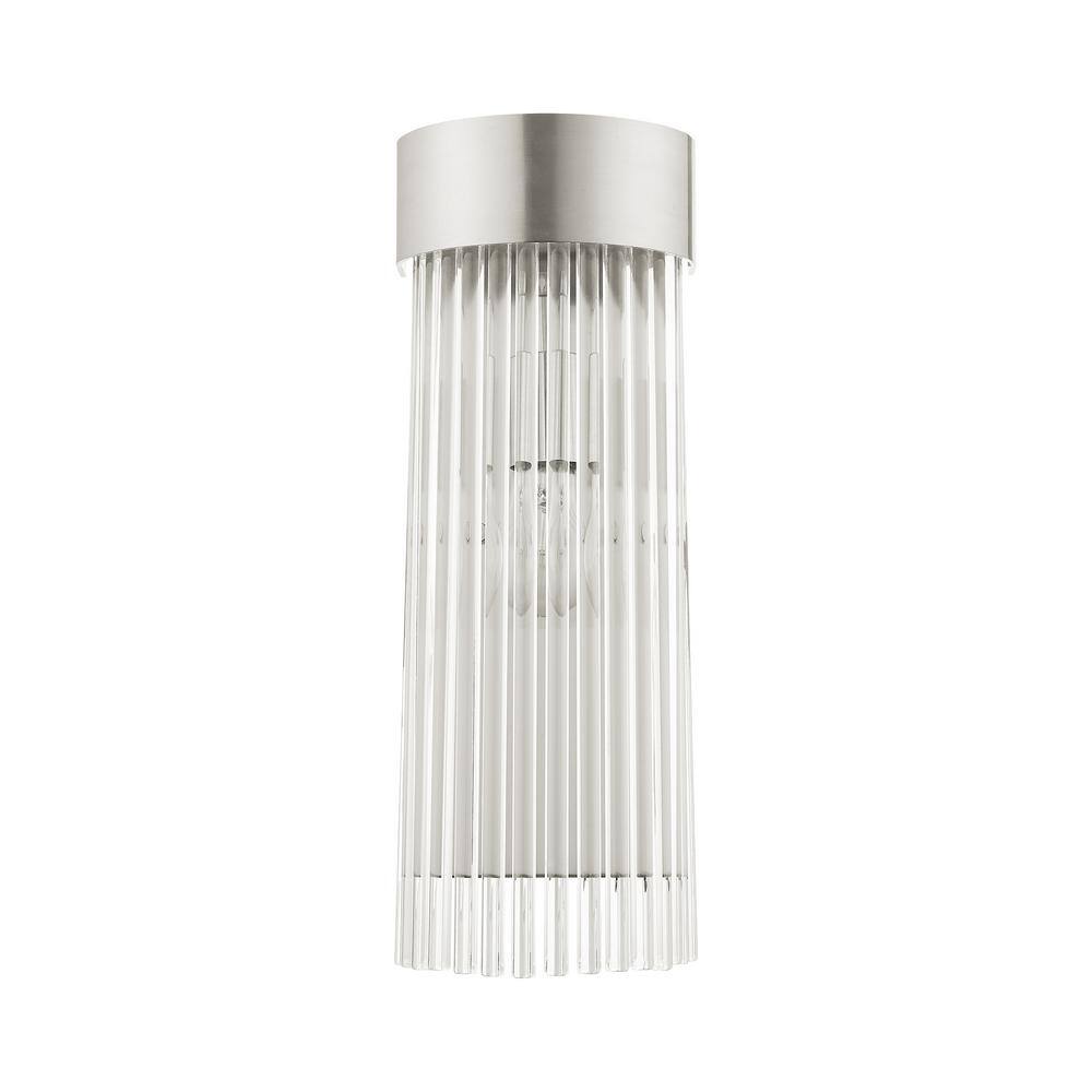 Elegant Norwich Brushed Nickel Sconce with Crystal Rod Shade