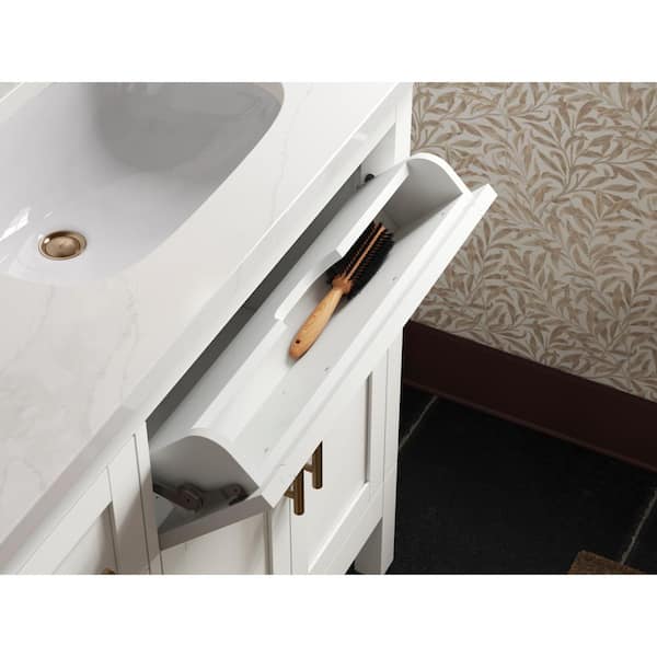 KOHLER Hadron 24.75in. Single Sink Freestanding White Bath Vanity with White Quartz Top Assembled