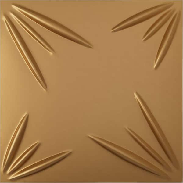 Ekena Millwork 19 5/8 in. x 19 5/8 in. Inula EnduraWall Decorative 3D Wall Panel, Gold (12-Pack for 32.04 Sq. Ft.)