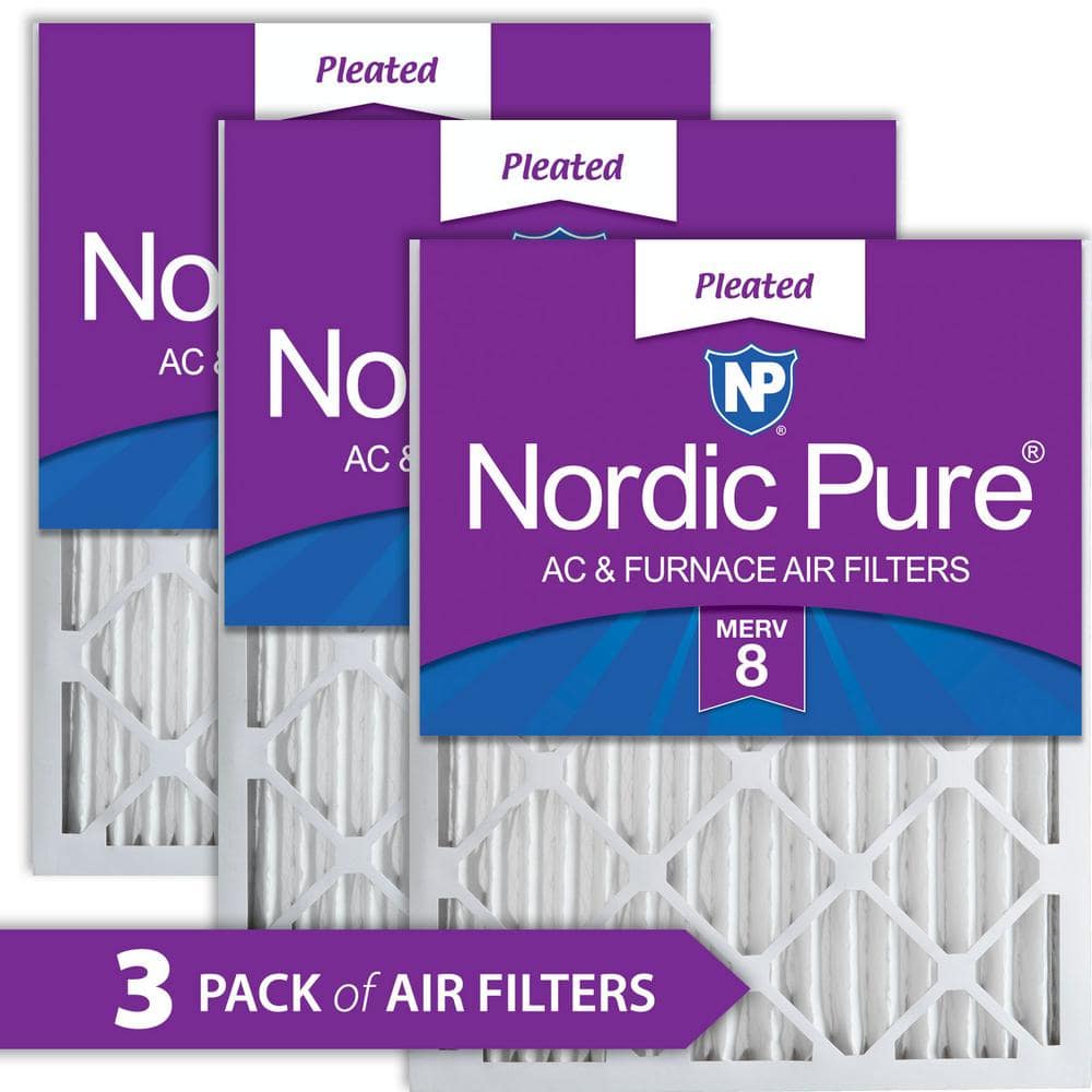 Nordic Pure 24 in. x 24 in. x 2 in. Dust Reduction Pleated MERV 8 Air Filter (3-Pack)