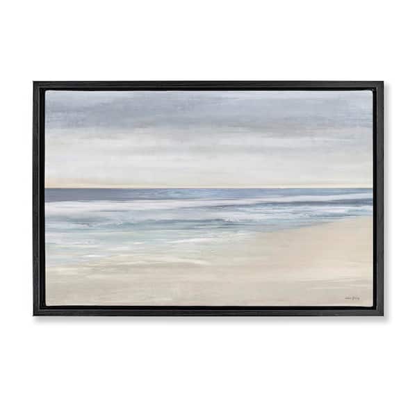 Stupell Industries Subtle Beach Ombre by Amber Sterling Black Floater Frame Nature Graphic Art Print 17 in. x 25 in.