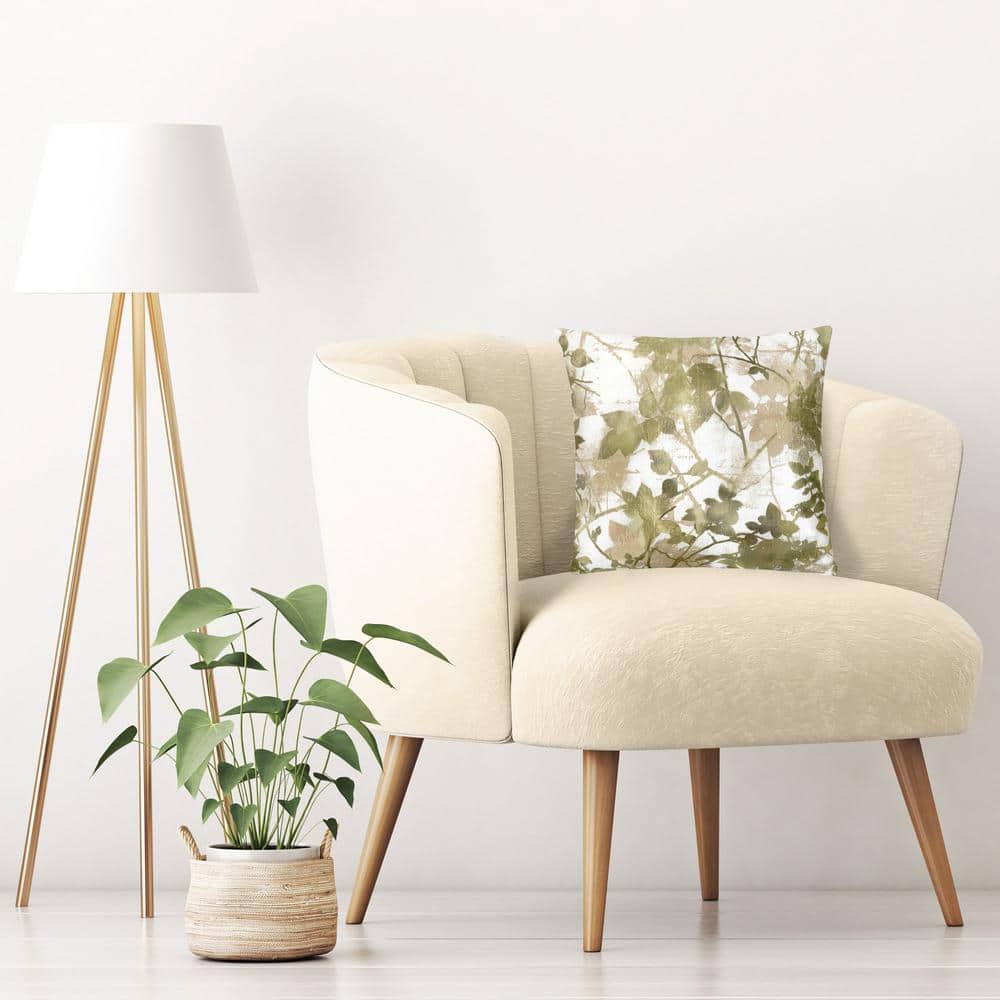 Tranquil Green 18" Square Polyester Throw Pillow